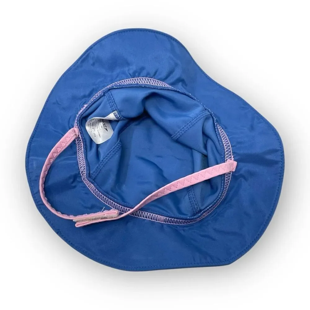 Speedo UV 50 Bucket Swim Hat Kids Baby Sz S/M 6-12 Months Blue Pink Dolphins